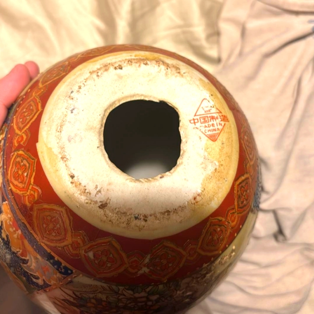 Japanese hand painted ceramic egg